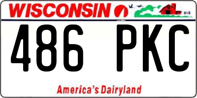 WI license plate 486PKC