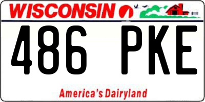 WI license plate 486PKE