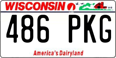 WI license plate 486PKG