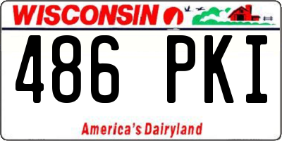 WI license plate 486PKI