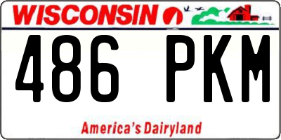 WI license plate 486PKM