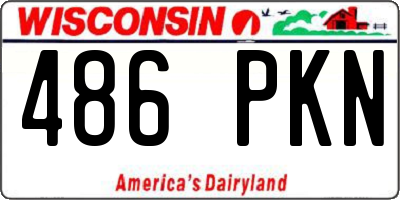 WI license plate 486PKN
