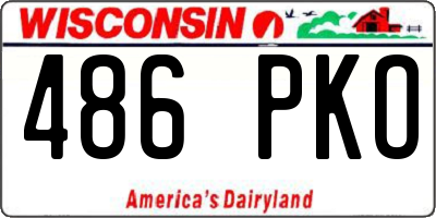 WI license plate 486PKO