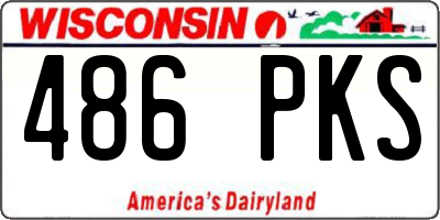 WI license plate 486PKS