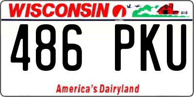 WI license plate 486PKU