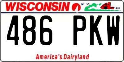 WI license plate 486PKW