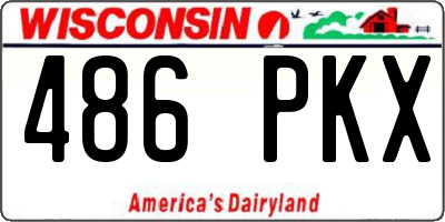 WI license plate 486PKX