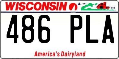 WI license plate 486PLA