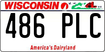 WI license plate 486PLC