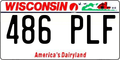 WI license plate 486PLF