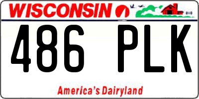 WI license plate 486PLK