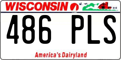 WI license plate 486PLS