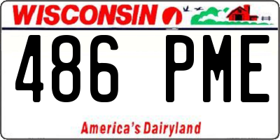 WI license plate 486PME