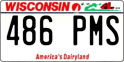 WI license plate 486PMS