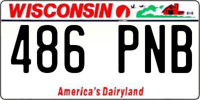 WI license plate 486PNB
