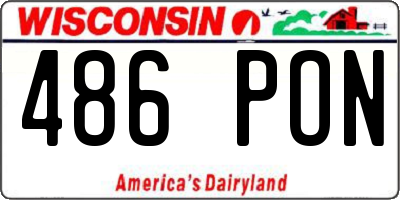 WI license plate 486PON