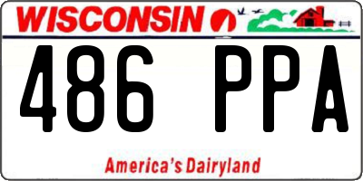 WI license plate 486PPA