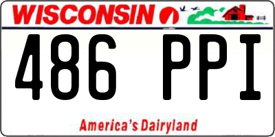 WI license plate 486PPI