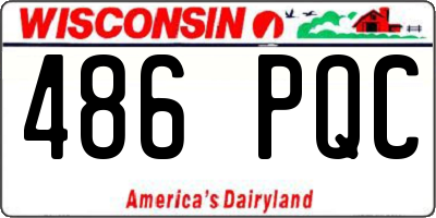 WI license plate 486PQC