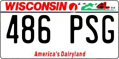 WI license plate 486PSG