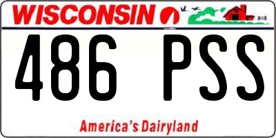 WI license plate 486PSS