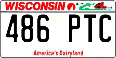 WI license plate 486PTC
