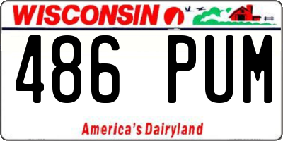 WI license plate 486PUM