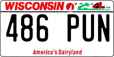 WI license plate 486PUN