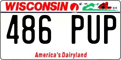 WI license plate 486PUP