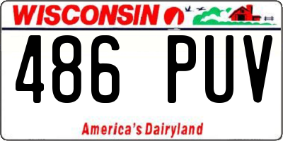 WI license plate 486PUV