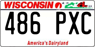 WI license plate 486PXC