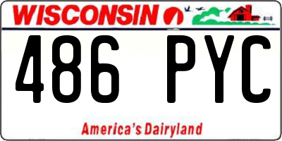 WI license plate 486PYC