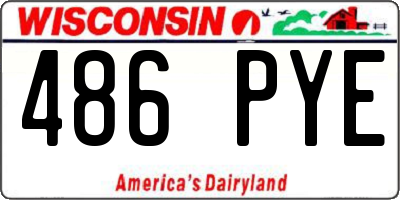 WI license plate 486PYE