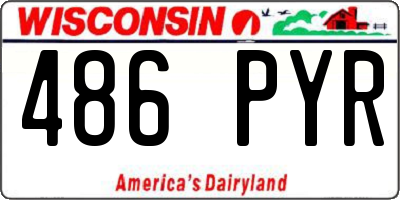 WI license plate 486PYR