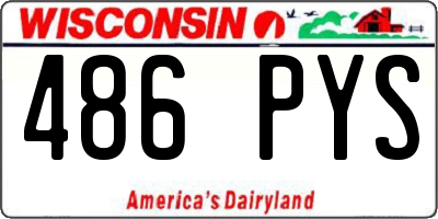 WI license plate 486PYS