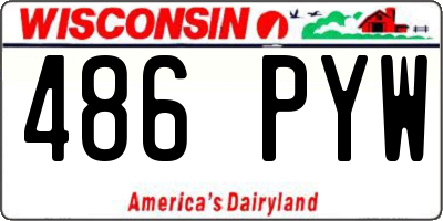 WI license plate 486PYW