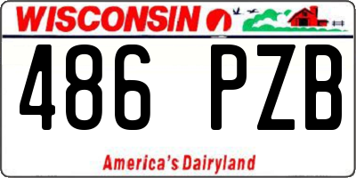 WI license plate 486PZB