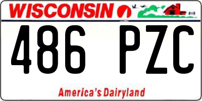 WI license plate 486PZC