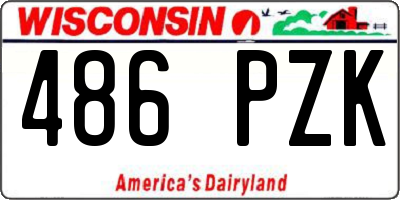 WI license plate 486PZK