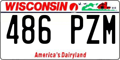 WI license plate 486PZM