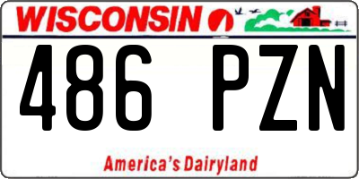 WI license plate 486PZN