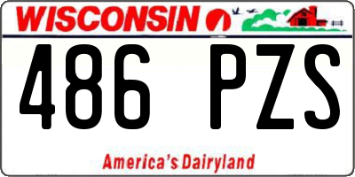 WI license plate 486PZS