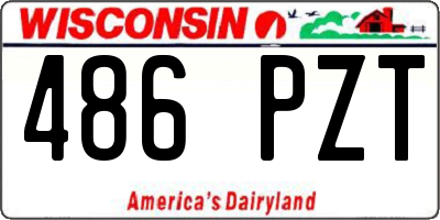 WI license plate 486PZT