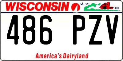 WI license plate 486PZV