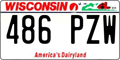 WI license plate 486PZW