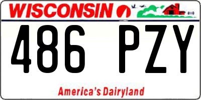 WI license plate 486PZY