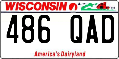 WI license plate 486QAD