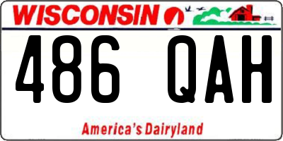 WI license plate 486QAH