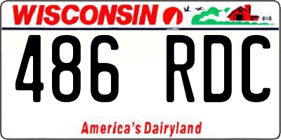 WI license plate 486RDC