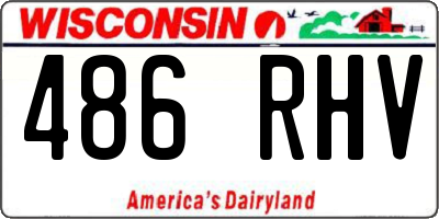 WI license plate 486RHV